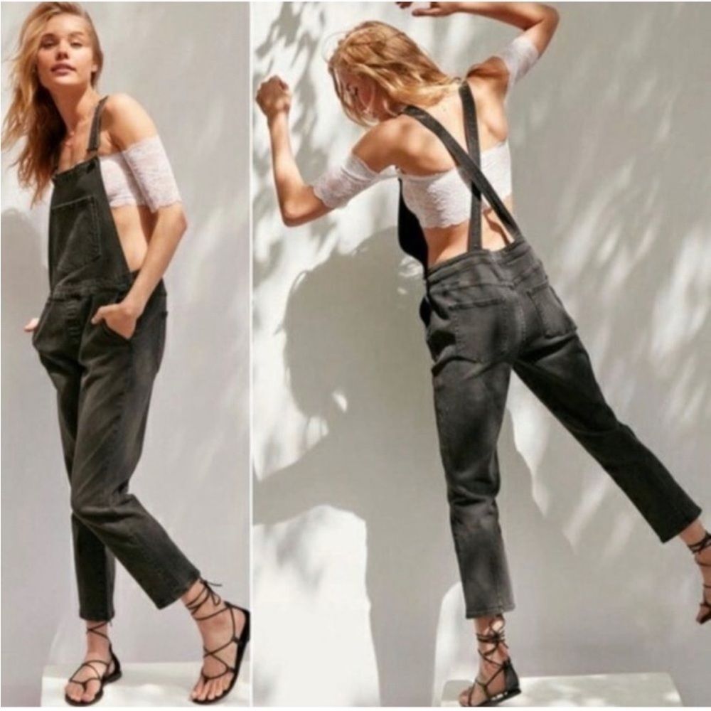 BDG Urban Outfitters Black Denim Overalls XS Adjustable Straps Boho Casual Chic